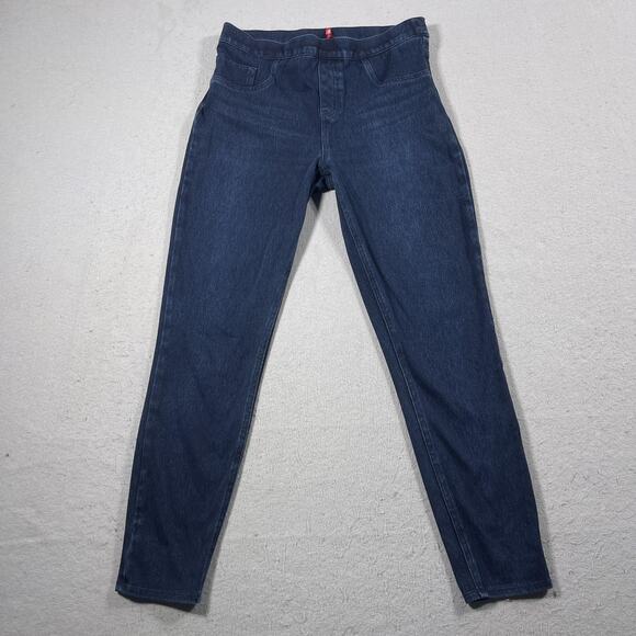 Spanx‎ Jeans Womens Large Blue Skinny Leg Pull On Stretch Jeggings Denim Pants - Picture 1 of 10